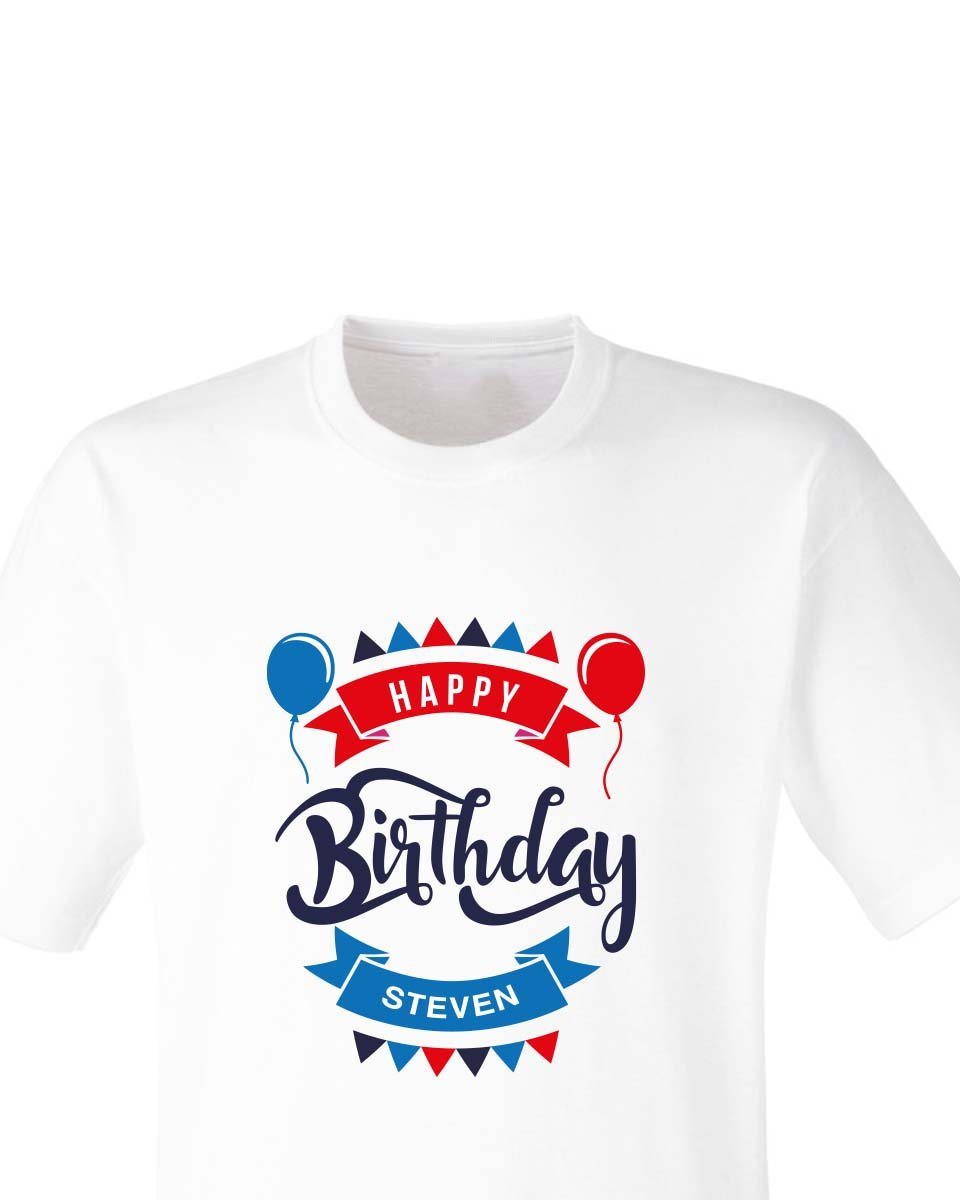 Print Chimp Personalised Happy Birthday T-shirt