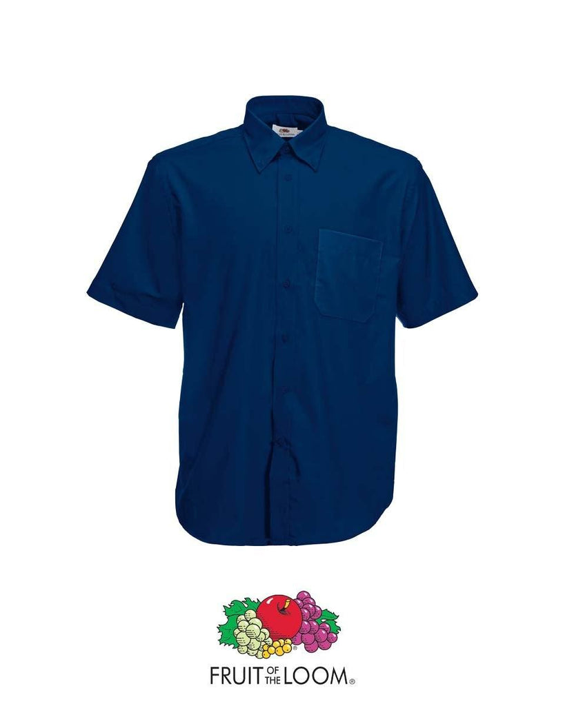 Fruit Of The Loom Men's Short Sleeve Oxford Shirt - Print Chimp