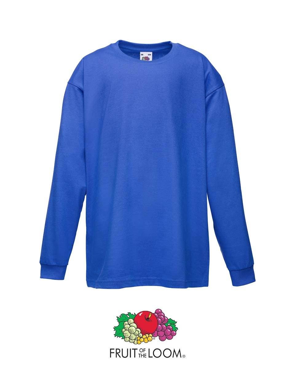 Fruit Of The Loom Cotton Long Sleeve T-Shirt - Value Tee, Crew Neck, Sizes S-5XL