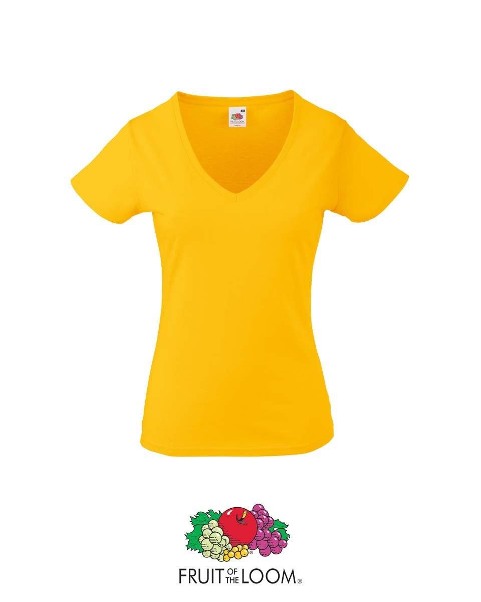 Fruit Of The Loom Ladies Fit Valueweight V-Neck T-shirt - Print Chimp