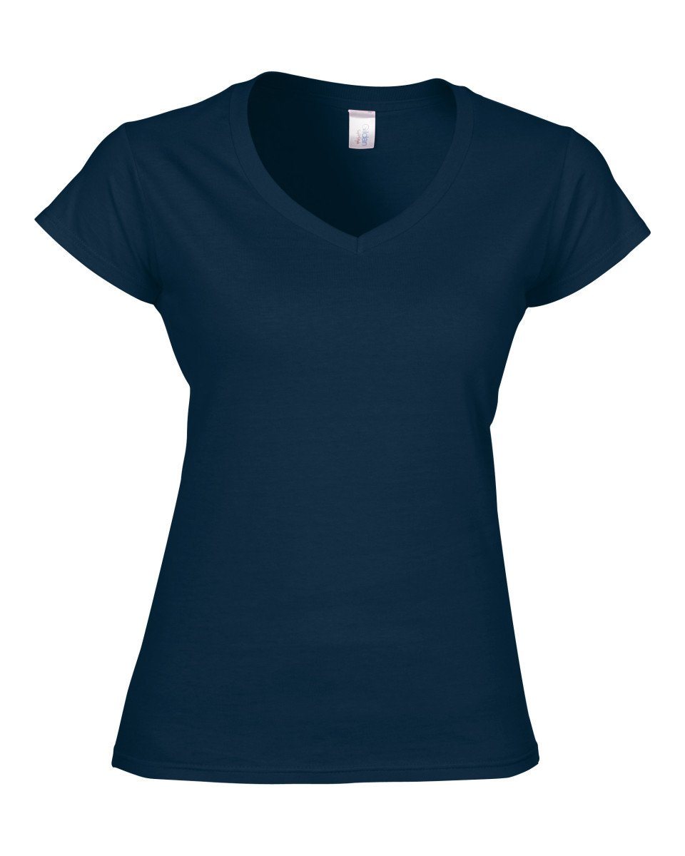 Print Chimp | Printed T-shirts | Gildan Ladies Softsyle V-Neck T-shirt ...
