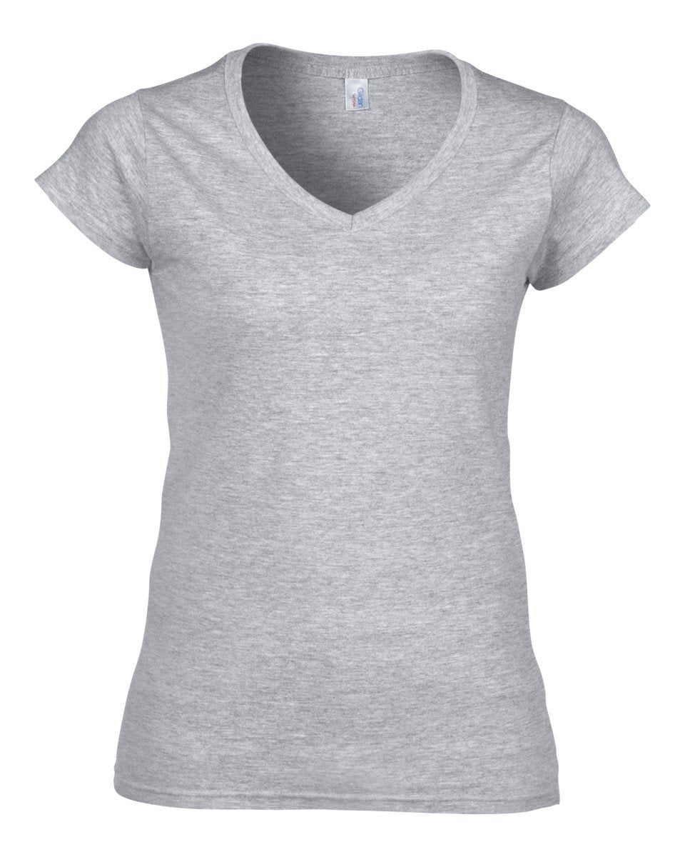 Print Chimp | Printed T-shirts | Gildan Ladies Softsyle V-Neck T-shirt ...