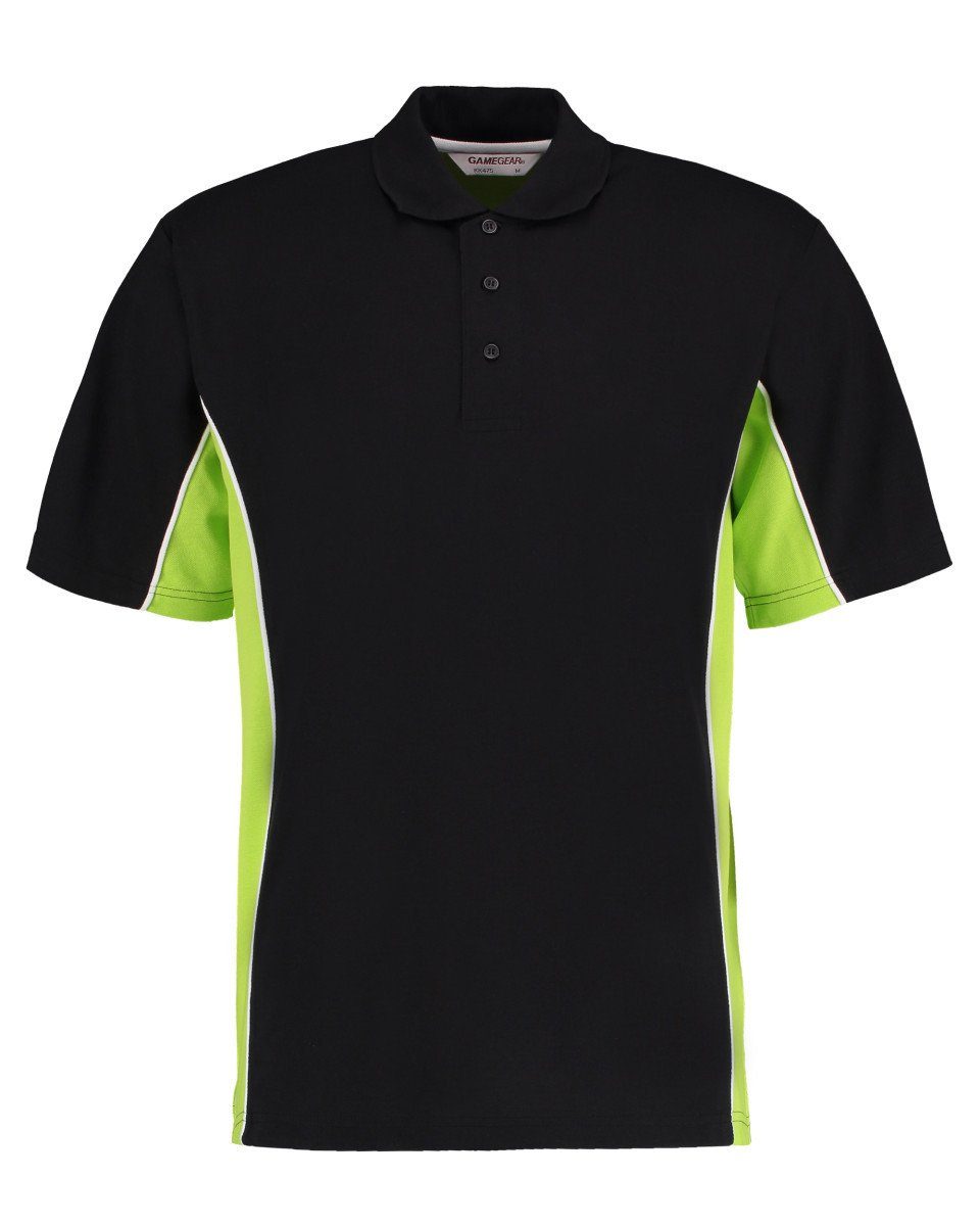 Black and neon green polo shirt deals