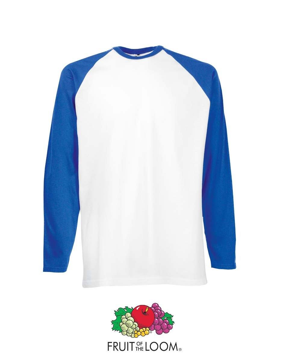 Fruit Of The Loom Baseball Long Sleeve T-shirt - Print Chimp