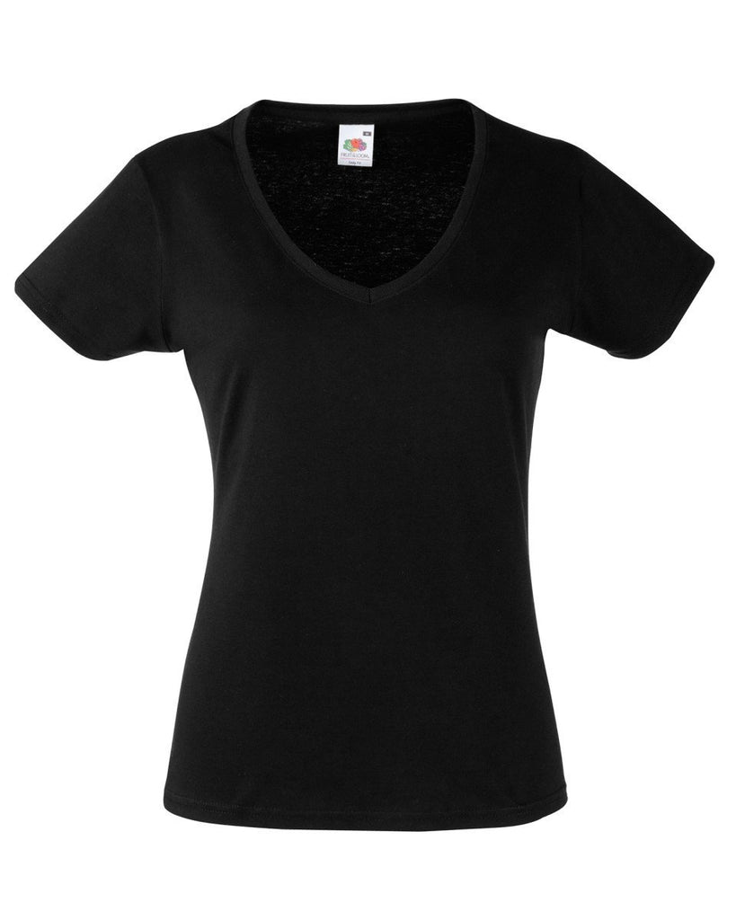 Fruit Of The Loom Ladies Fit Valueweight V-Neck T-shirt - Print Chimp