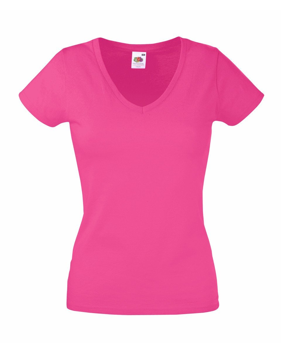 Fruit Of The Loom Ladies Fit Valueweight V-Neck T-shirt - Print Chimp