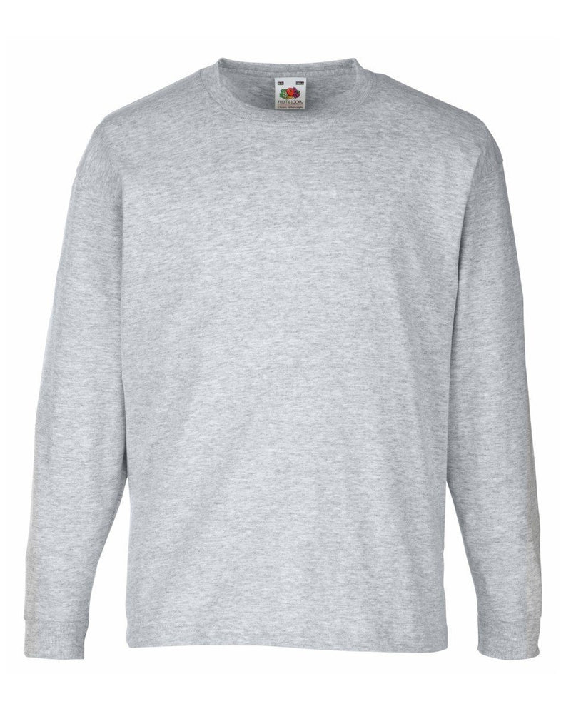 Fruit Of The Loom Valueweight Kids Long Sleeve T-shirt - Print Chimp