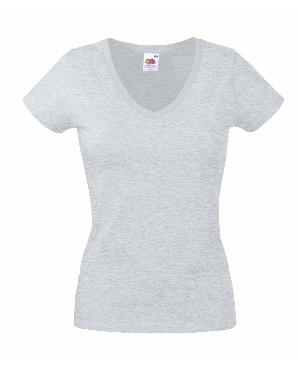 Fruit Of The Loom Ladies Fit Valueweight V-Neck T-shirt - Print Chimp