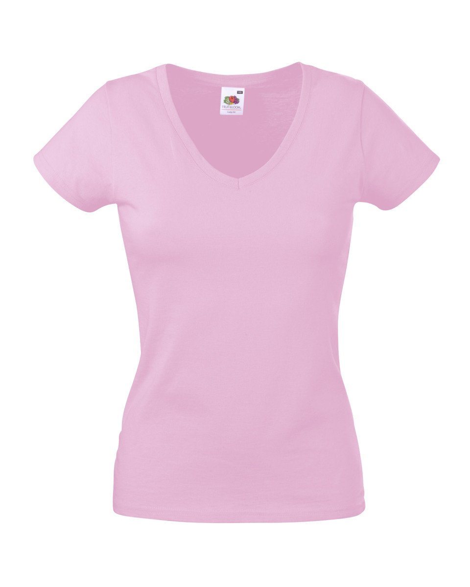 Fruit Of The Loom Ladies Fit Valueweight V-Neck T-shirt - Print Chimp