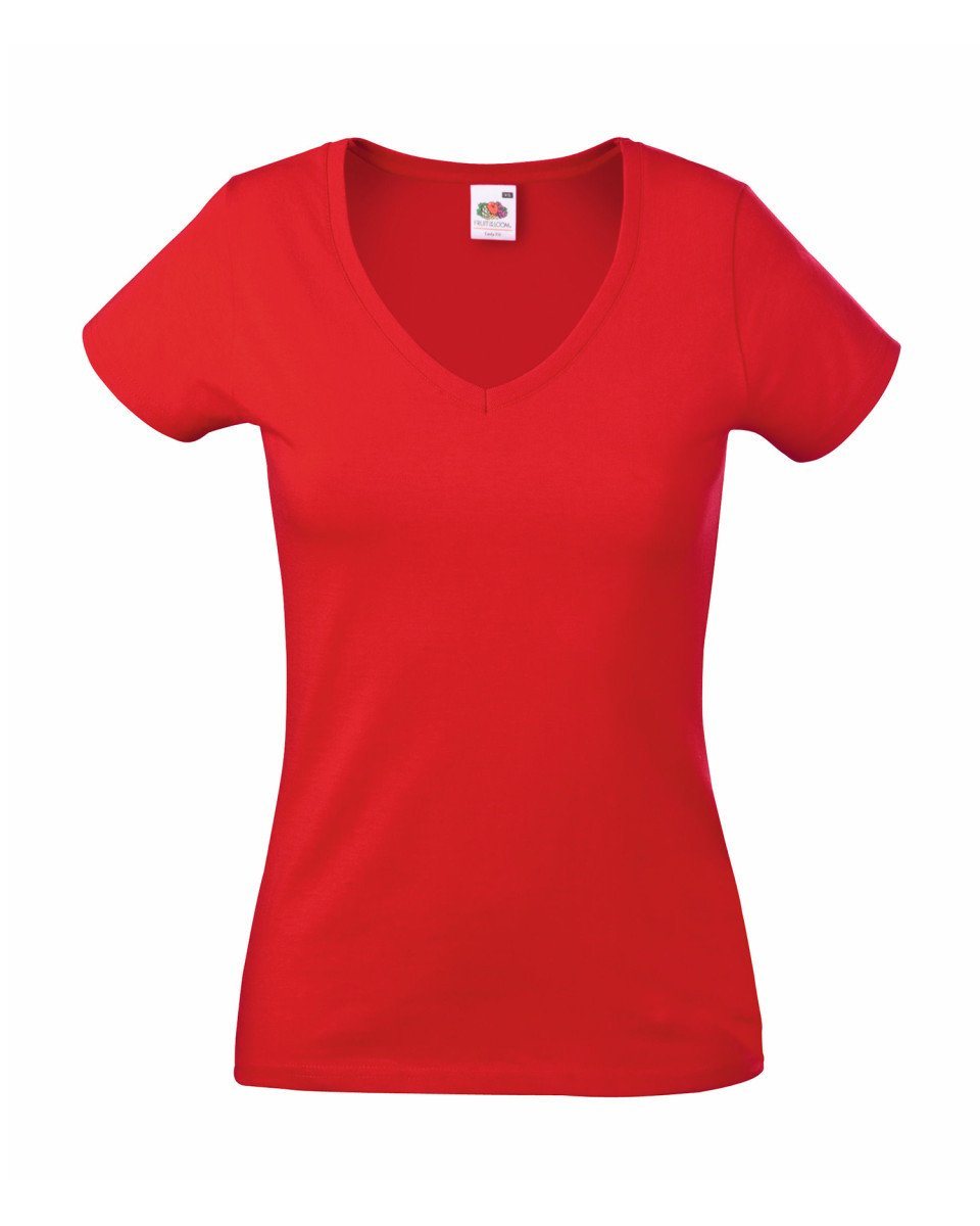 Fruit Of The Loom Ladies Fit Valueweight V-Neck T-shirt - Print Chimp