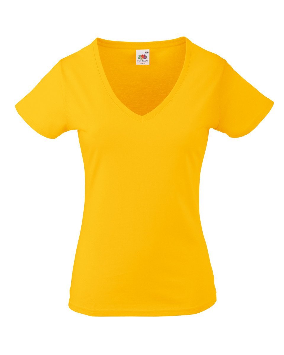 Fruit Of The Loom Ladies Fit Valueweight V-Neck T-shirt - Print Chimp