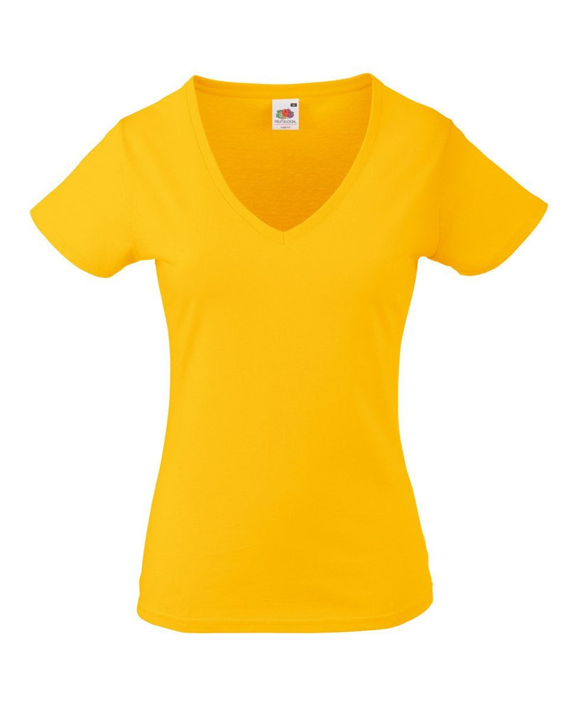 Fruit Of The Loom Ladies Fit Valueweight V-Neck T-shirt - Print Chimp
