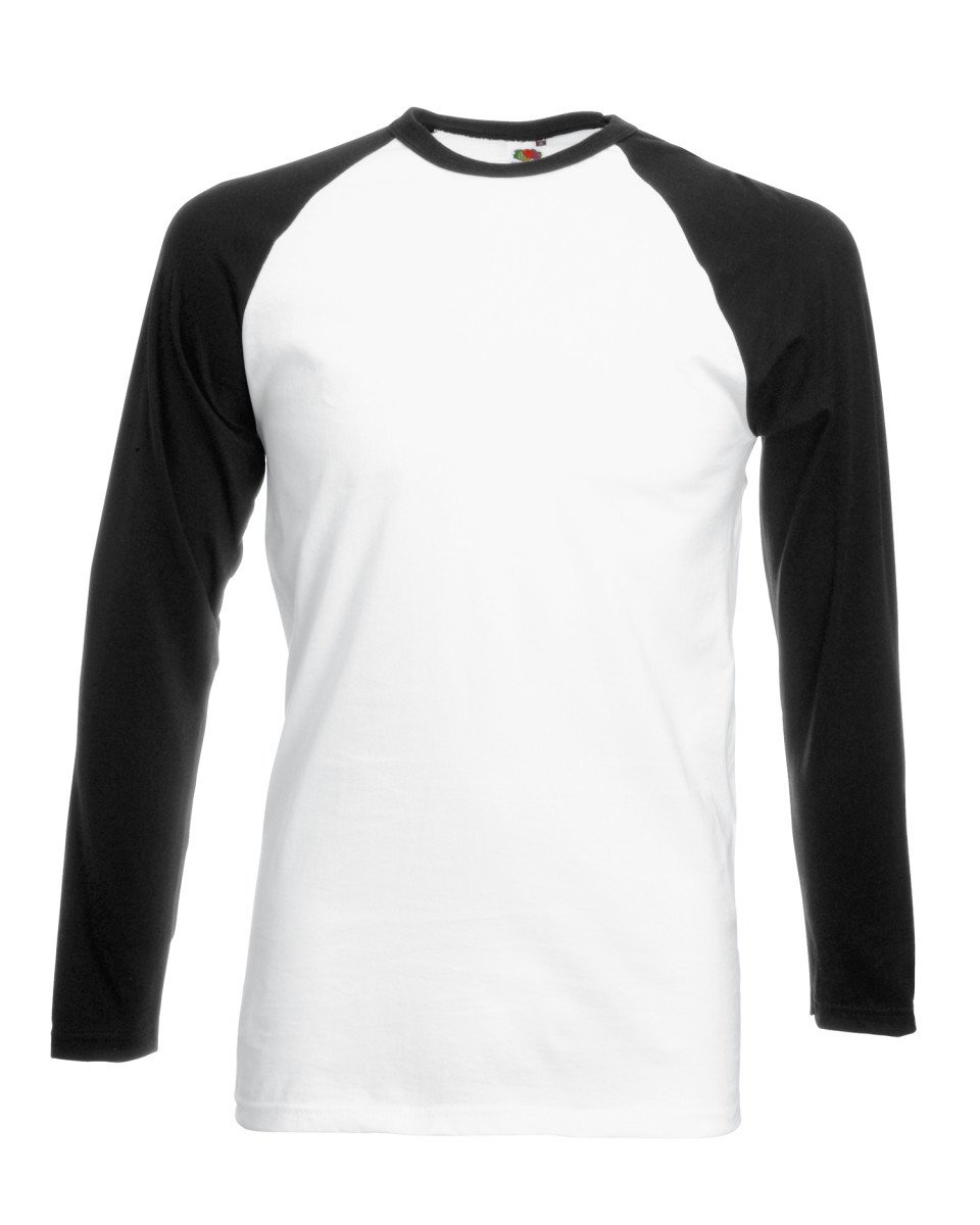 Fruit Of The Loom Baseball Long Sleeve T-shirt - Print Chimp