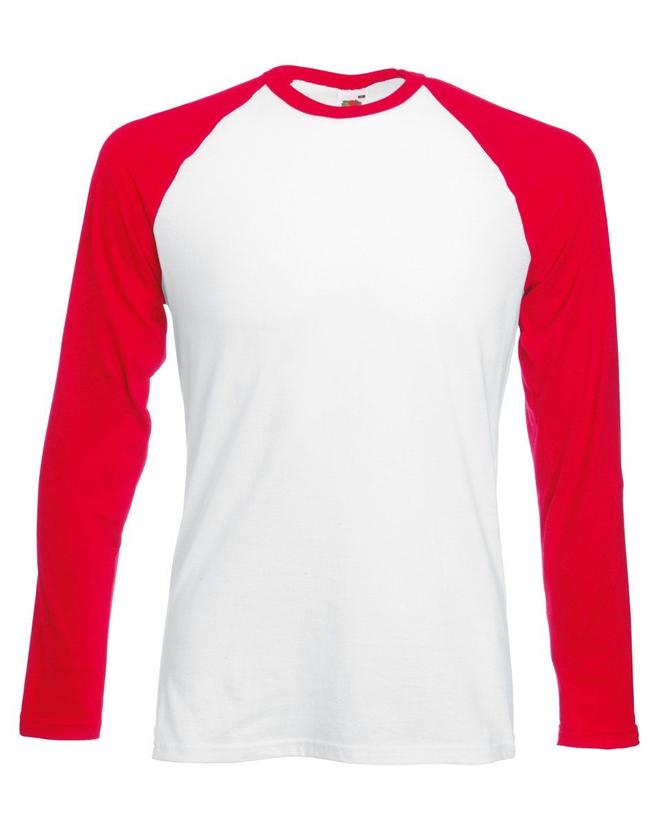 Fruit Of The Loom Baseball Long Sleeve T-shirt - Print Chimp